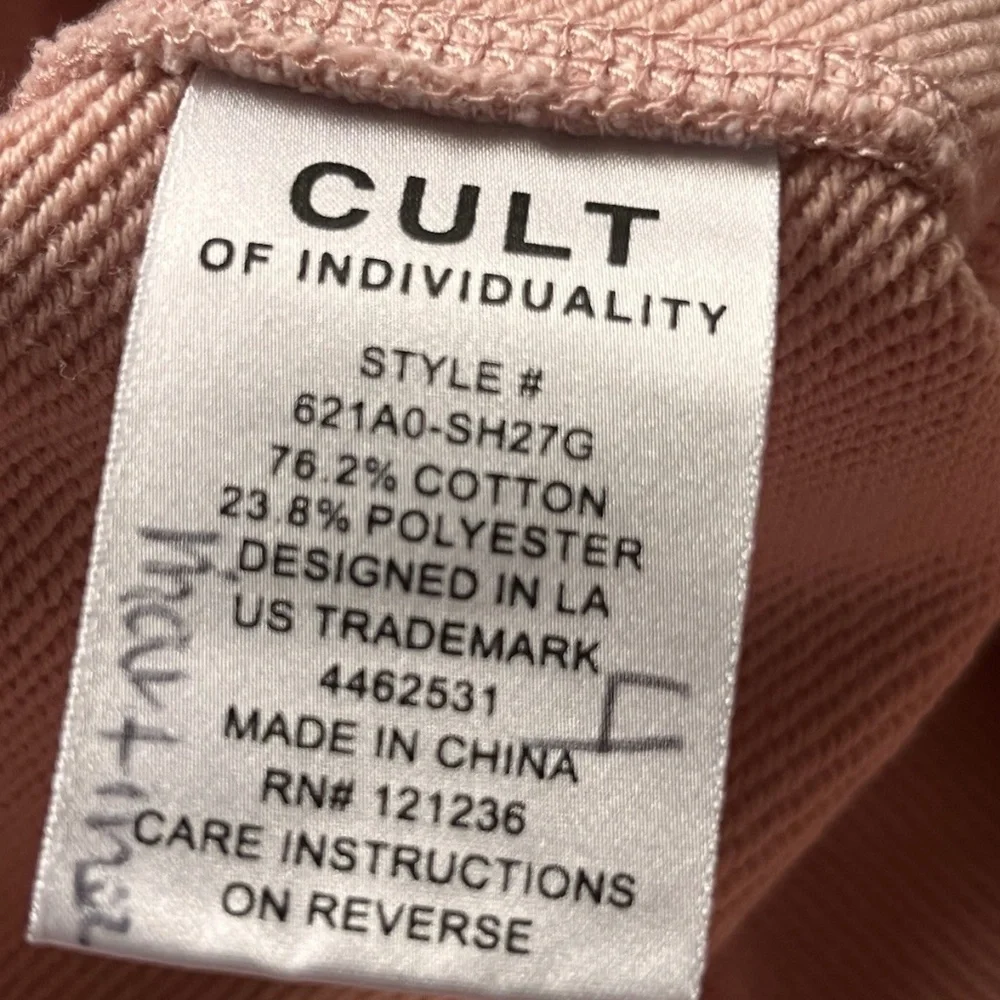 Cult of Individuality French Terry Sweat Shorts in Light Pink Salmon - Picture 10 of 12